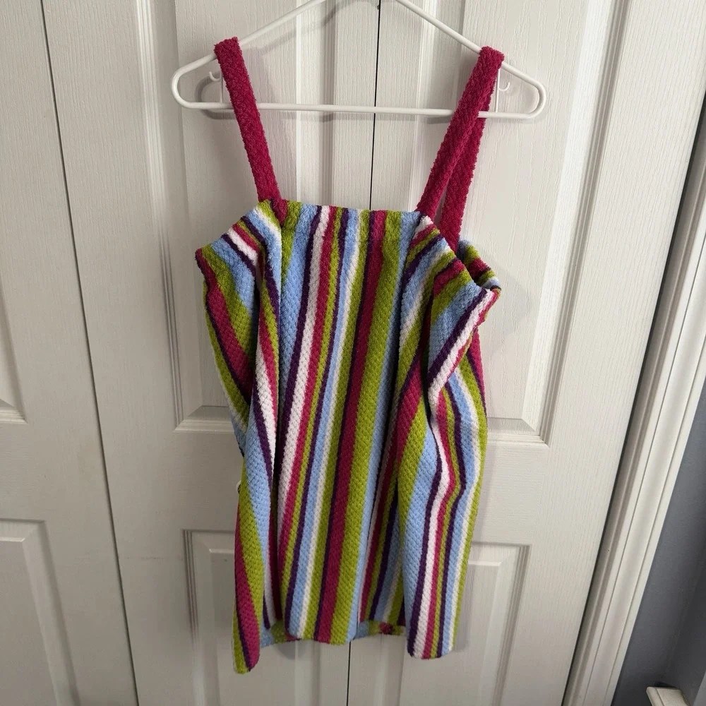 No Boundaries Multicolor Striped Bath Wrap Towel Size Large Beach Y2K VTG Cruise